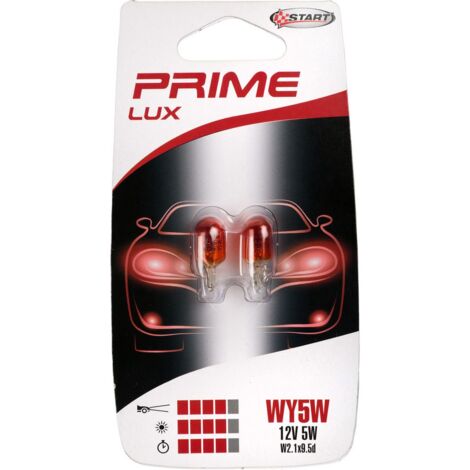 WY5W Coppia di Lampade in vetro arancio per luci auto 12V 5W W2,1x0,5d (1/2)