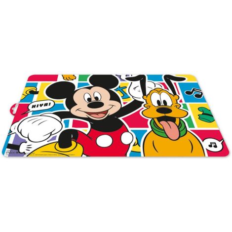 Disney Tovaglietta individuale colorata per bambini in plastica Mickey Mouse Topolino Pluto
