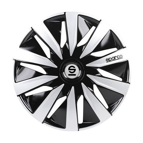 set 4 copricerchi 15" pollici copriruota auto lazio spc1591bksv nero argento