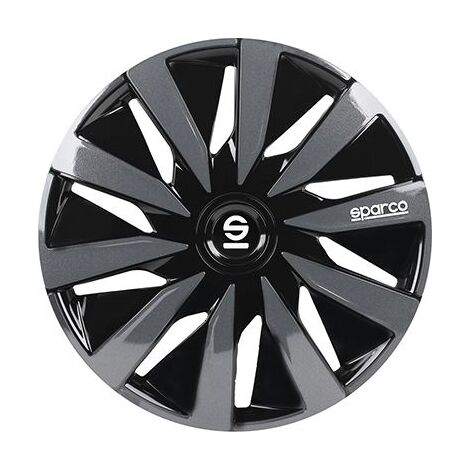 Set 4 copricerchi 15" pollici copriruota auto Lazio SPC1591BKGR nero grigio