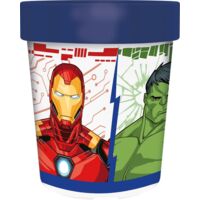 Marvel Bicchiere blu per bambini in plastica Avengers Iron Man Hulk Captain America Captain Marvel 260 ml con base antiscivolo