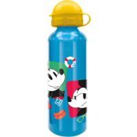 Borraccia in Alluminio per Bambini con Grafica Disney Mickey Mouse da 530 ml, con tappo di sicurezza svitabile e beccuccio, lavabile e riutilizzabile
