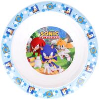 Ciotola Originale Sega Sonic in plastica alimentare per bambini piccoli, adatto al microonde, facile da pulire e riutilizzabile.