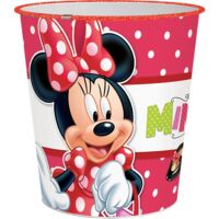 Disney cestino getta carte rosa a pois per bambine con Minnie in plastica ideale per cameretta cantina e/o box Dimensioni 20,5 x 16,5 x 23 cm