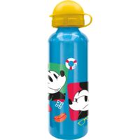 Disney Borraccia azzurra per bambini in alluminio Mickey Mouse Topolino 530 ml con beccuccio e tappo di sicurezza