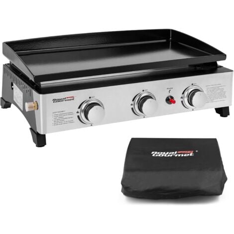 Plancha a Gaz - 3 Brûleurs Puissance 7.5kW - Surface Cuisson en Acier Émaillé 62,0 x 35,5 cm - Royal Gourmet