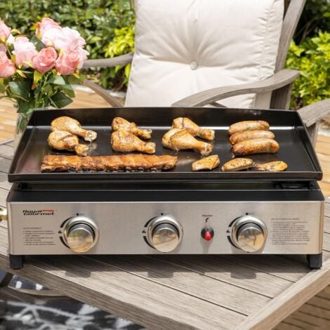 Plancha a Gaz - 3 Brûleurs Puissance 7.5kW - Surface Cuisson en Acier Émaillé 62,0 x 35,5 cm - Royal Gourmet