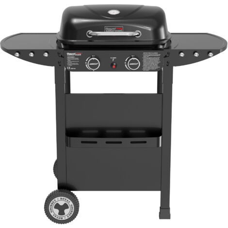Royal Gourmet – Barbecue à gaz sur chariot 2 brûleurs 5 kW – Plaque et grille combinés – Allumage piézo – Mobilité avec roues