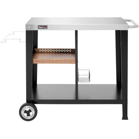 Desserte Extérieure pour Plancha - Chariot pour Barbecue avec Dessus de Table en Acier Inox 85 x 50cm Style Vintage Industriel - Royal Gourmet
