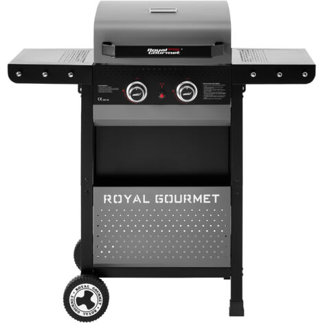 Barbecue Gaz à 2 Brûleurs - Gril à Gaz avec tables d’appoint pliantes et panier de rangement, Puissance 5 kW - Royal Gourmet (1/5)