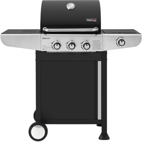 Barbecue Gaz à 3 Brûleurs avec Brûleur Latéral - Gril à Gaz de Puissance 10 kW avec 2 Grille en Fonte, Argenté - Royal Gourmet (1/5)