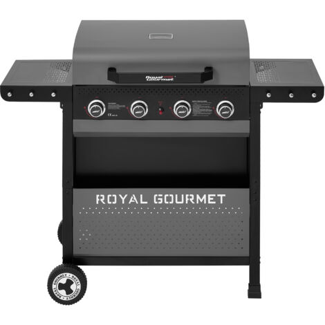 Barbecue Gaz à 4 Brûleurs - Gril à Gaz avec tables d’appoint pliantes et panier de rangement, Puissance 10 kW - Royal Gourmet (1/5)