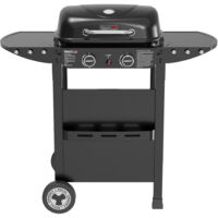 Royal Gourmet – Barbecue à gaz sur chariot 2 brûleurs 5 kW – Plaque et grille combinés – Allumage piézo – Mobilité avec roues