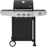 Barbecue Gaz à 3 Brûleurs avec Brûleur Latéral - Gril à Gaz de Puissance 10 kW avec 2 Grille en Fonte, Argenté - Royal Gourmet