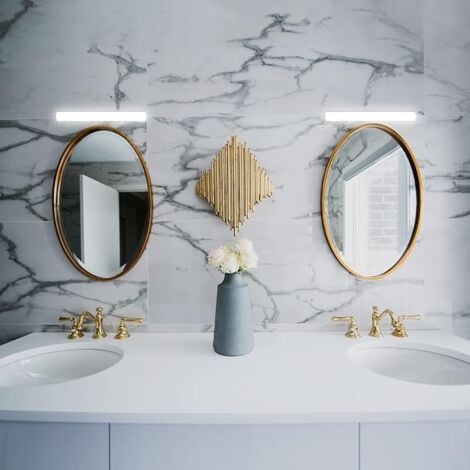 Miroir Salle de Bain Lumiere LED 5W 310MM, 400LM Applique Salle de Bain Miroir Lumineux LED avec Interrupteur, S14S Tube LEDS 30CM IP44 Etanche Remplaçable, Éclairage Blanc Neutre 4000K Luminaires