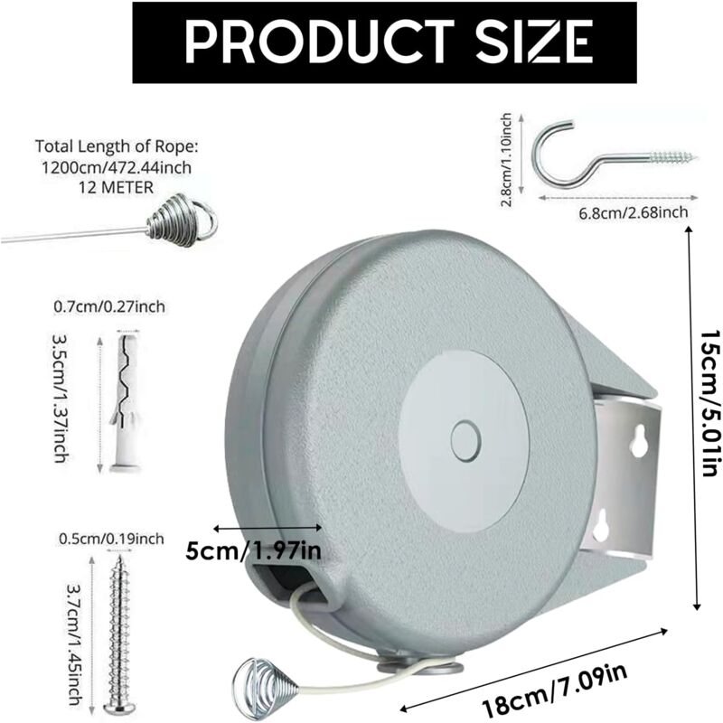 Lexium Corde à Linge Extensible - Corde à Linge - Fil De Corde à Linge