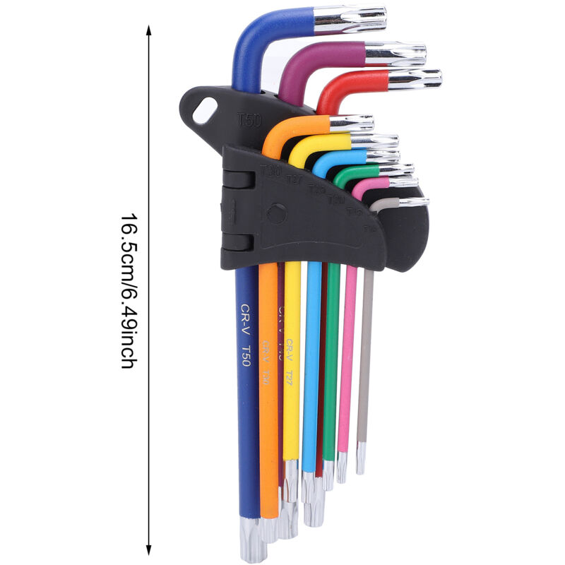 Kit 9 Clés Hexagonales Torx En L T6 à T27 - Outils Réparation Vélo Voiture Et Appareils