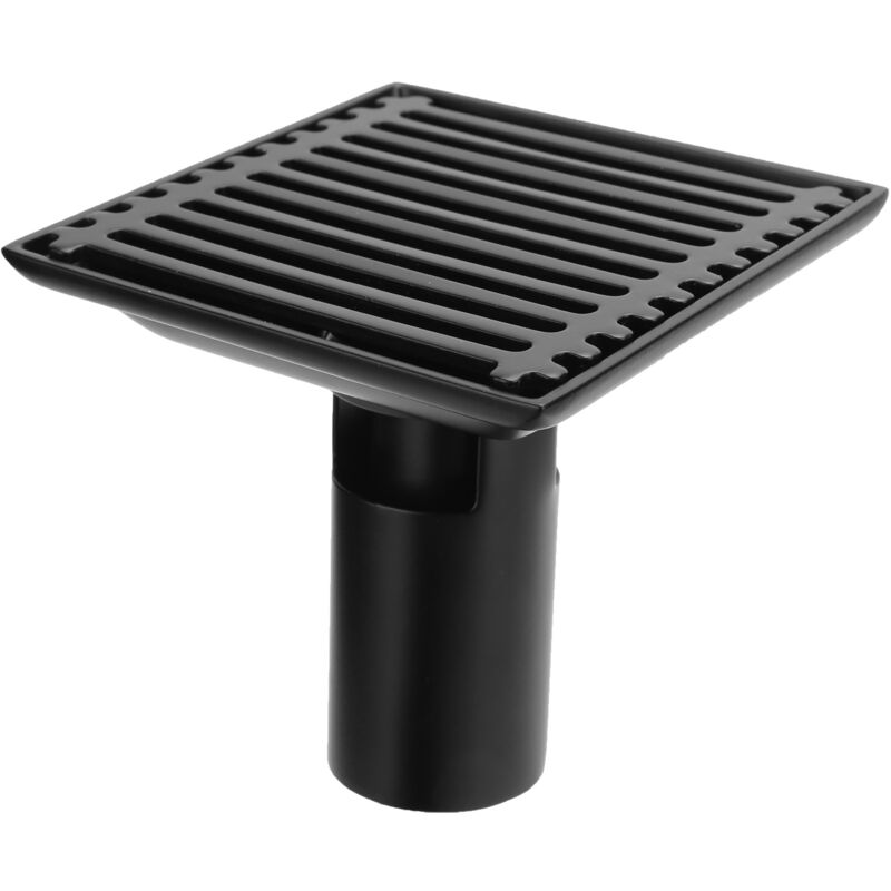 Siphon De Sol Drain Douche Baignoire Carré 10cm Noir Mat Laiton - Grand Débit Avec Filtre