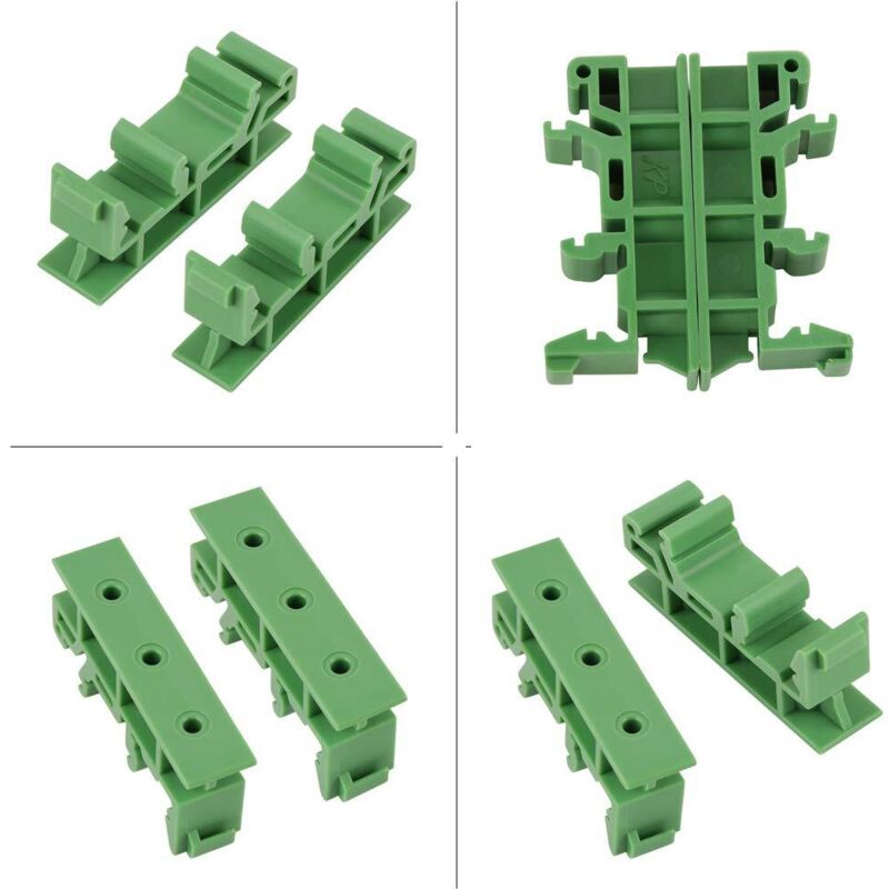 10 Paires Adaptateurs Rail DIN C45 35mm Pour Carte PCB - Support Montage Vert