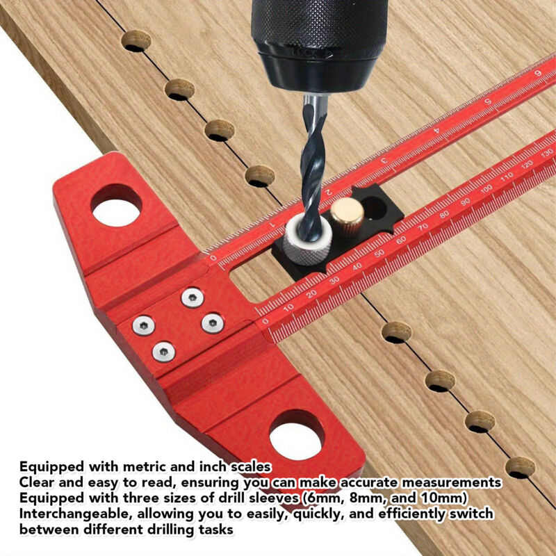 Règle De Positionnement De Perçage 2 En 1 60 Cm - Règle Carrée En T Haute Précision Pour Travail Du Bois, Jauge De Marquage Et Coupe Croisée