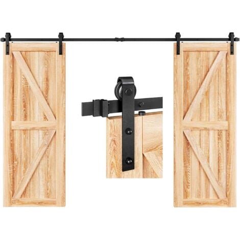 Gistuch 230cm/7.5FT Quincaillerie Kit de Rail pour Porte Coulissante, pour système de quincaillerie à Célibataire porte, J type