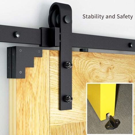 Gistuch 230cm/7.5FT Quincaillerie Kit de Rail pour Porte Coulissante, pour système de quincaillerie à Célibataire porte, J type