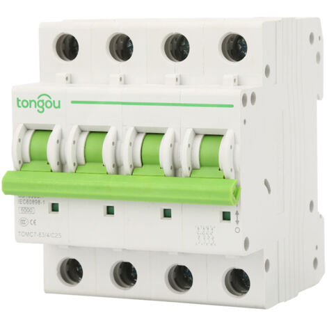 Nannigr TOMC7-63 4P Type C 6KA Interrupteur d'air de Protection contre Fuites Disjoncteur Miniature(25A)