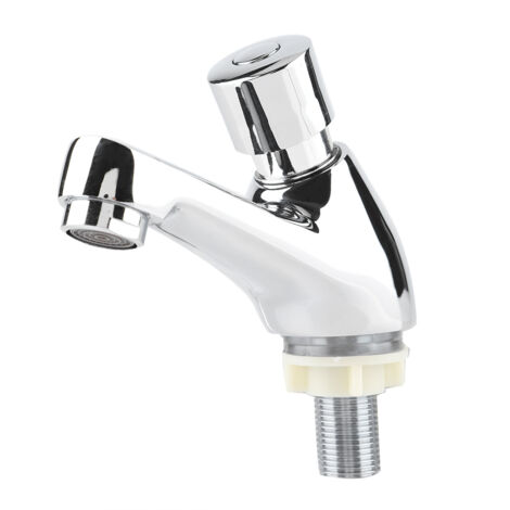 Nannigr Robinet Temporisé Lave Main Lavabo Robinet Chromé Fermeture Automatique Robinet D'économie D'eau Robinet pour Cuisine Salle de Bain Lave-main WC