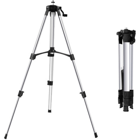 Nannigr Trepied pour Niveau Laser Trepied Laser 1,5m, ÉLescopique Tripole avec Niveau à Bulle et Adaptateur de TréPied Supplé Mentaire
