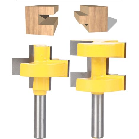 Nannigr 2pcs Bit de Routeur à Dents Carrées Tige de 8mm Outil de Coupe de Fraisage pour Travail du Bois Haute Dureté