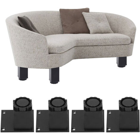 Nannigr Lot de 4 Pieds de Meuble, 60mm Reglable Pied de Table Acier Inoxydable, Pied Meuble Salle de Bain Bureau Meuble Cuisine, Hauteur Réglable 0-15 mm Venez avec des Vis Acier Inoxydable (1/5)