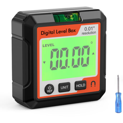 Nannigr Inclinomètre Numérique Rapporteur, 3 en 1 Jauge d'Angle Base Aimant Rainure V Rétroéclairé LCD Inclinomètre Jauge Biseau avec à bulle Pour Menuiserie, Bâtiment, Automobile, Maçonnerie (1/5)