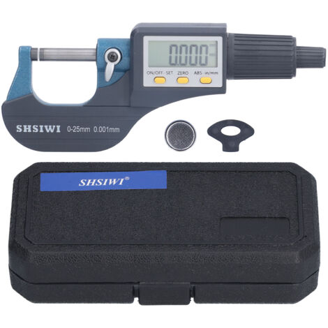 Nannigr Micromètre Numérique Extérieur LCD Multifonction 25mm-50mm 0.001mm Pouces Métriques Affichage Numérique et Lecture d'Échelle 2 en 1 avec Fonction d'Arrêt Automatique et Maintien des Données (1/5)
