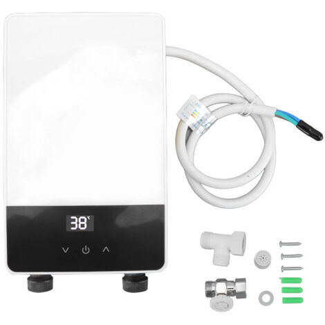 Nannigr Chauffe-Eau Instantané 220 V 5500 W avec Affichage Numérique, , pour Cuisine et Salle de Bain, Température Maximale 55 °C,G1/2