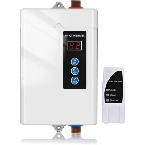 Nannigr Chauffe-Eau Sans Réservoir, Mini Chauffe-Eau, Salle de Bain, Cuisine, Électrique 220 V, 4 Kw,Chauffe-Eau Instantané pour Maison, Cuisine,blanc