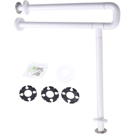 Nannigr 60cm Barre Dappui Wc Handicapé,avec Des Jambes,Barre D'appui De Sécurité Pliante Pour Toilettes,Barre D'appui Avec Un Anneau Lumineux, Verticale à 90°,barre D Appui