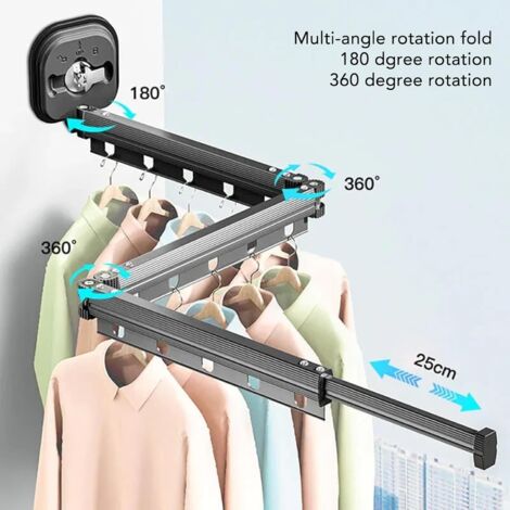 HOLDN' STORAGE Étendoir à suspendre sur porte pliable – Étendoir à suspendre serviettes, manteaux et vêtements – Crochets de suspension pour chambre à coucher, salle de bain et bureau