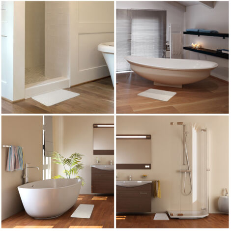 Tapis Diatomite Salle Bain Absorbant Antidérapant 60x40cm Tapis Diatomite Salle De Bain 60x40 Cm - Séchage Rapide - Antidérapant - Forêt Blanche Tapis Pierre Absorbant