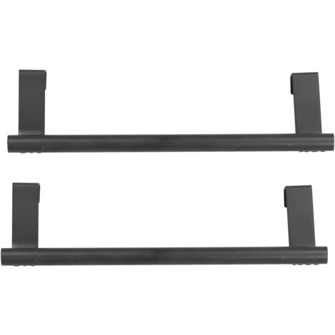 Nannigr Porte-serviettes noir suspendu sans clous, 2 pièces, porte-serviettes pour porte d'armoire, pour la maison et l'hôtel, 23 cm
