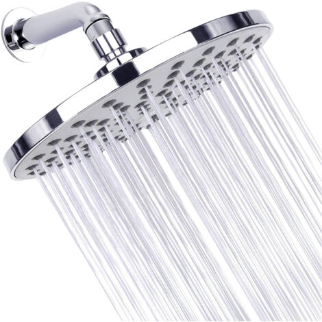 Nannigr Pomme de Douche, Tete de Douche Rond 8 pouces, pommeau de douche pluie en Acier Inoxydable 304, facile à installer, Finition Chrome Poli