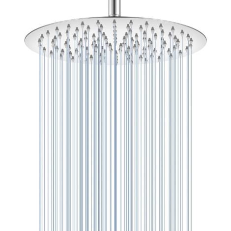 Tete De Douche Pluie Ronde Anti Calcaire 16 Pouces-40X40Cm, 304 Inox Ultra-Mince Haute Pression
