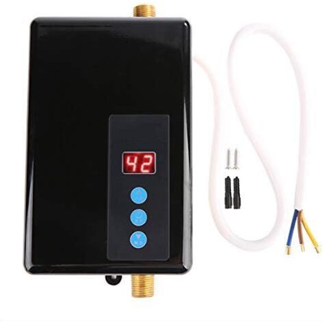 Nannigr 5.5KW Mini chauffe-eau électrique instantané système de production d'eau chaude sans réservoir pour douche sans chauffe-eau pour cuisine et salle de bain, 220V(noir) (1/9)