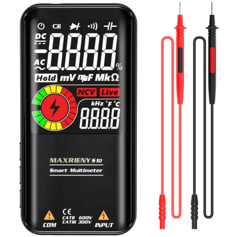 Nannigr Multimètre S10 noir TRMS LCD 3.3" NCV sans pile (1/5)