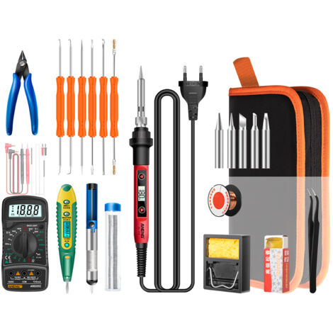 Nannigr Kit soudure SL102 LCD 60W avec multimètre 25 pièces (1/5)