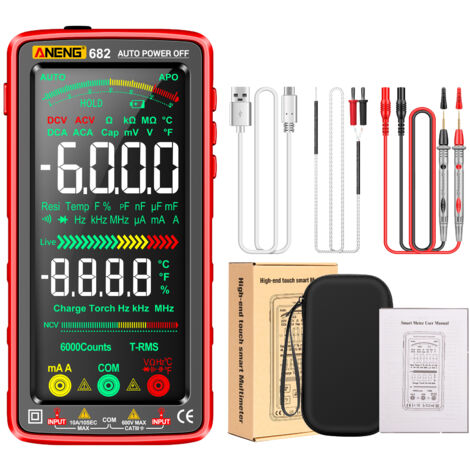 Nannigr Multimètre 682 TRMS écran VA 5" rouge sans pile (1/5)