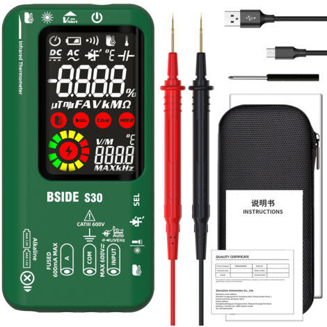 Nannigr Multimètre S30 TRMS couleur IR vert USB batterie (1/5)