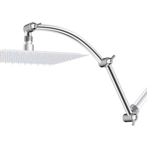Bras Douche,Acier Inoxydable D'extension de Douche Accessoires pour Bras de Douche Tube D'extension Bras de Courbé Extension Bras de Douche (Argenté)