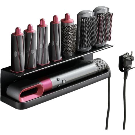 Support de Rangement Remplacement pour, Support de rangement compatible avec Dyson Airwrap Styler avec Adhésif, sans clou ou ou perforé à installer, Noir (1/5)