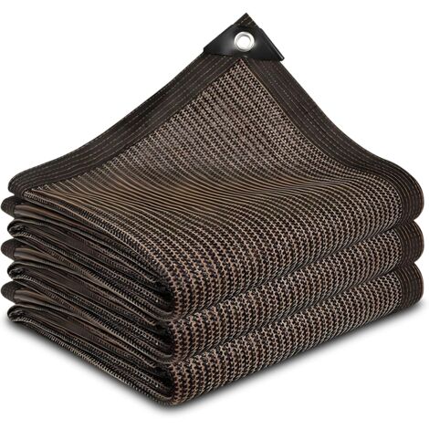 Filet D'Ombrage, 90% Tissu Ombrage Pergola Filet D'ombrage Extérieur, Filet Protection Solaire Tissu D'ombrage pour Pergola, Terrasse, Serre, Poulailler, Plantes - Marron (4x6m) (1/5)