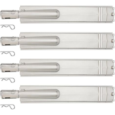 Lot de 4 brûleurs de barbecue robustes en acier inoxydable moulé pour taureau, pièces de rechange pour Cal Flame Blaze Turbo Beefeater Lion Thermos Char Broil Jenn Air Nexgrill, meilleur pour les (1/5)